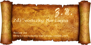 Závodszky Marianna névjegykártya
