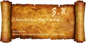 Závodszky Marianna névjegykártya