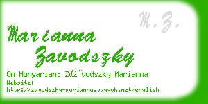 marianna zavodszky business card